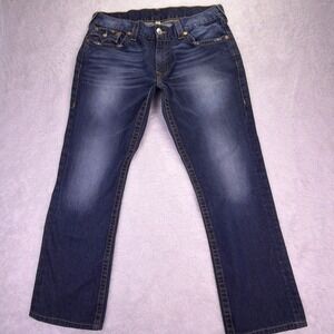 Vintage Y2K True Religion Mens Jeans 36x31 Slim Flap Coin Pocket Distressed Read